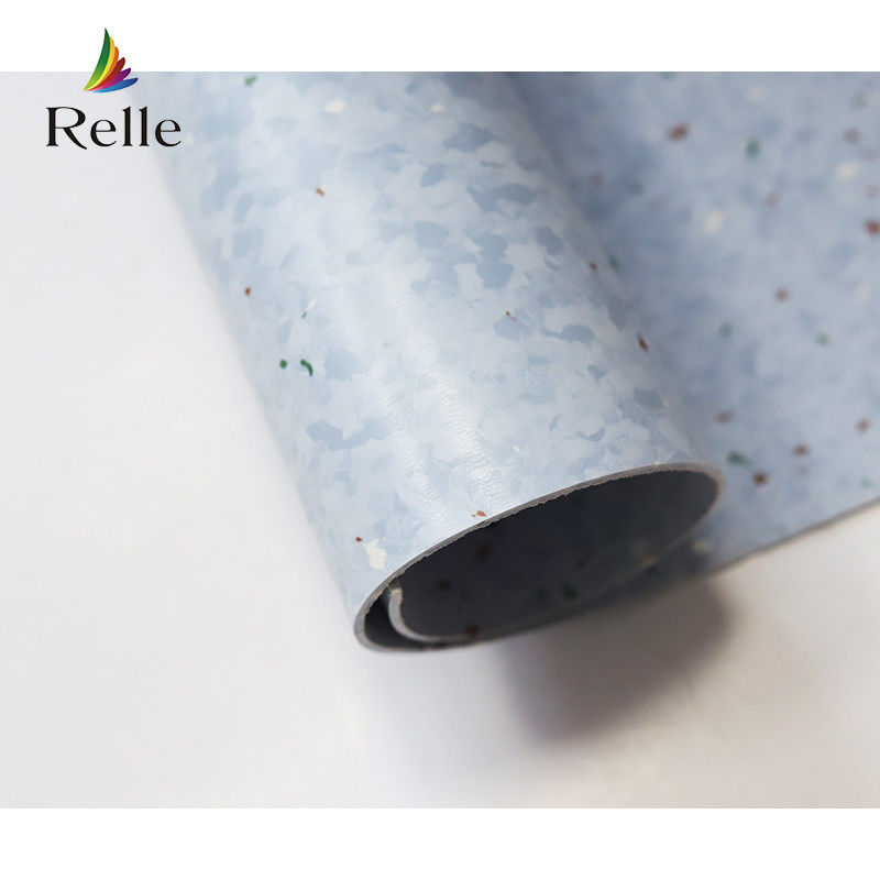 Relle Blu e Bianco Granito Omogeneo Antibatterico Vinile Pavimento Roll con rivestimento PUR