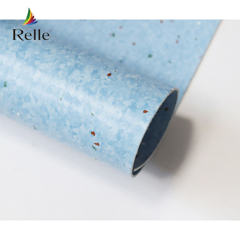 Relle Blu e Bianco Granito Omogeneo Antibatterico Vinile Pavimento Roll con rivestimento PUR