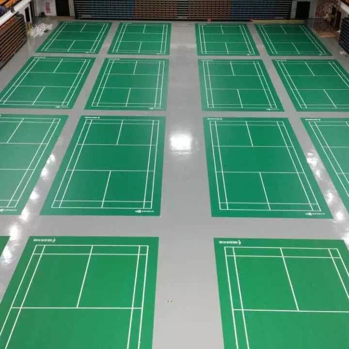Pavimenti antiscivolo in PVC vinilico per campi da badminton con colla