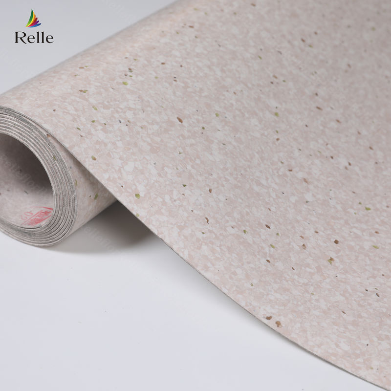 2 mm di spessore Materiale PVC Dry Back Plastico Vinyl Floor Roll per interni in costruzioni in rialzo