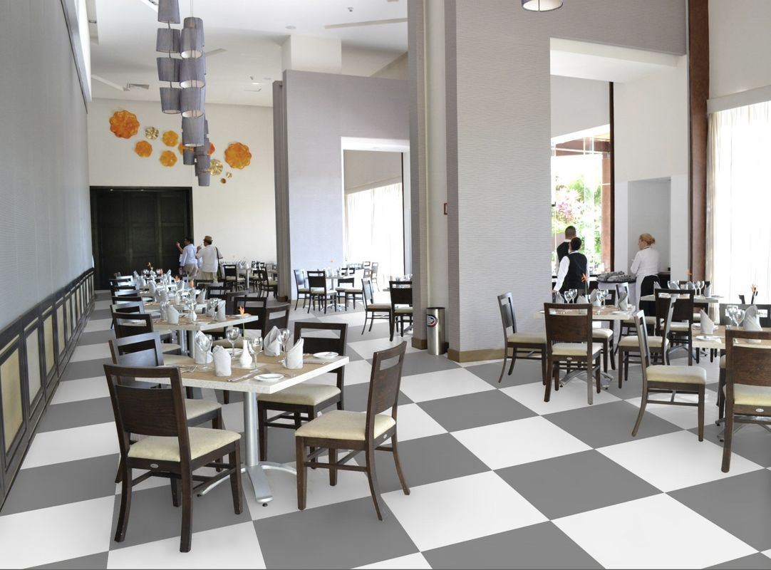 T Grade resistente all'usura Relle Light Vinyl Pavimento Grigio per interni in Malesia morbido e confortevole