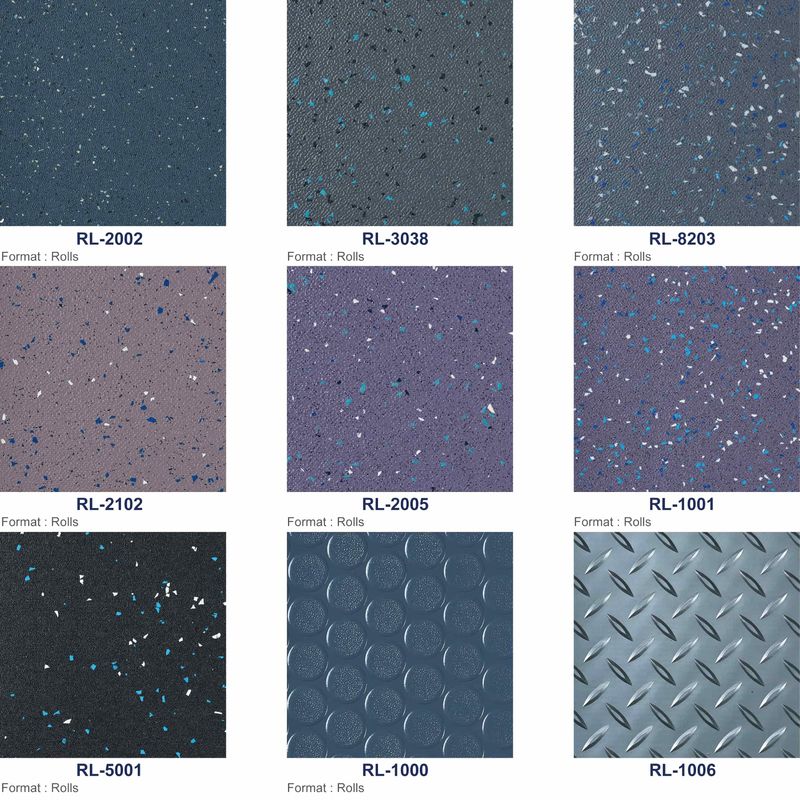 Pavimenti in vinile grigio non scivoloso Pavimenti in vinile PVC industriali non scivolosi