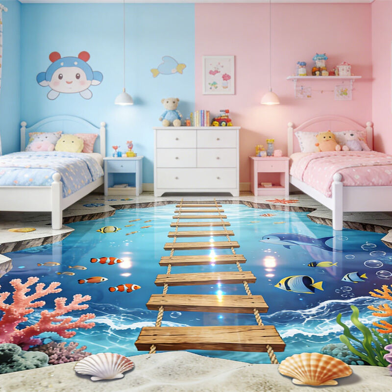 Pavimento Decorativo 3D Personalizzato Premium per Camere a Tema