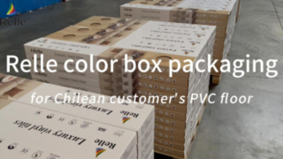 Imballaggio in scatola colorata Relle per pavimento in PVC di cliente cileno